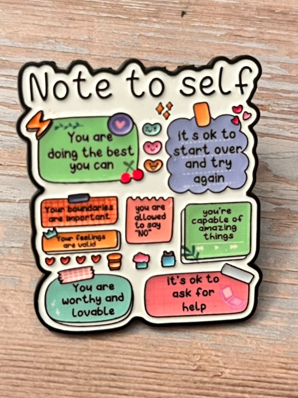 Note to Self Collectible Enamel Pin 893B3